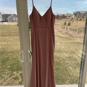 Sleeveless Mauve Dress with V-Neck